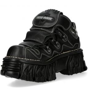 Black Luxor and Nomada Leather New Rock Fire Metallic Shoes