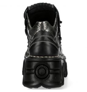 Black Luxor and Nomada Leather New Rock Fire Metallic Shoes