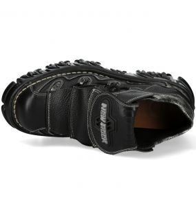 Black Luxor and Nomada Leather New Rock Fire Metallic Shoes