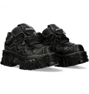 Black Luxor and Nomada Leather New Rock Fire Metallic Shoes