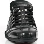Black and Silver Leather New Rock ABS Sneakers