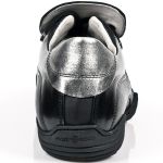 Black and Silver Leather New Rock ABS Sneakers