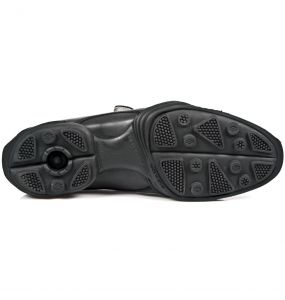 Black and Silver Leather New Rock ABS Sneakers