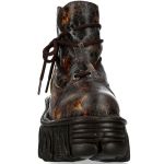 Brown and Golden New Rock Fire Platform Ankle Boots