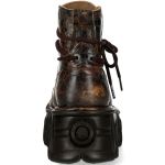 Brown and Golden New Rock Fire Platform Ankle Boots