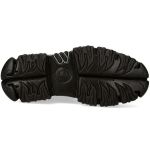 Bottines Plateformes New Rock Fire en Cuir Marron et Or