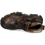 Brown and Golden New Rock Fire Platform Ankle Boots