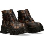 Brown and Golden New Rock Fire Platform Ankle Boots