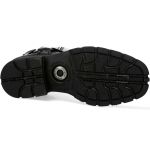 Black Itali Leather New Rock Motorcycle Ankle Boots