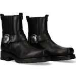 Black Itali Leather New Rock Motorcycle Ankle Boots