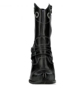 Black Nomada Leather New Rock Bull Ankle Boots