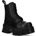 Bottines New Rock Metallic Fire en Cuir Noir