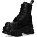 Bottines New Rock Metallic Fire en Cuir Noir