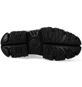 Bottines New Rock Metallic Fire en Cuir Noir