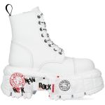 White New Rock Newmili Printed Vegan Leather Ankle Boots