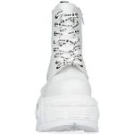 White New Rock Newmili Printed Vegan Leather Ankle Boots