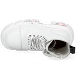 White New Rock Newmili Printed Vegan Leather Ankle Boots