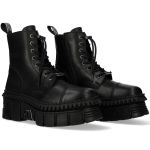 Black New Rock Tank Picos Ankle Boots