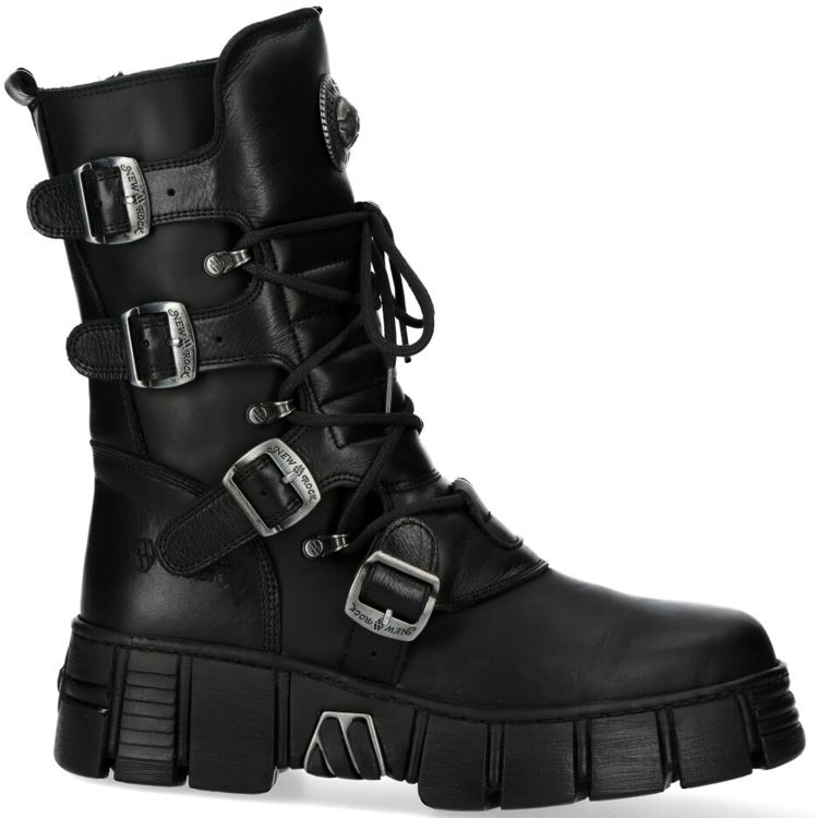 Black Itali and Nomada Leather New Rock Wall Boots