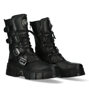 Black Itali and Nomada Leather New Rock Wall Boots