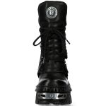 Bottes New Rock Wall Tower Picos en Cuir Noir