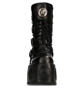 Bottes Plateformes New Rock Neptuno en Cuir Noir