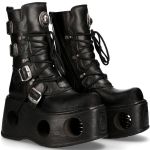 Bottes Plateformes New Rock Neptuno en Cuir Noir