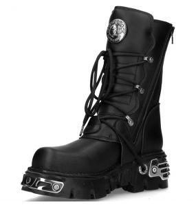 Bottes New Rock Metallic Vegan Noires