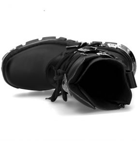 Bottes New Rock Metallic Vegan Noires