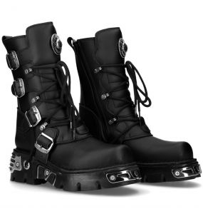 Bottes New Rock Metallic Vegan Noires