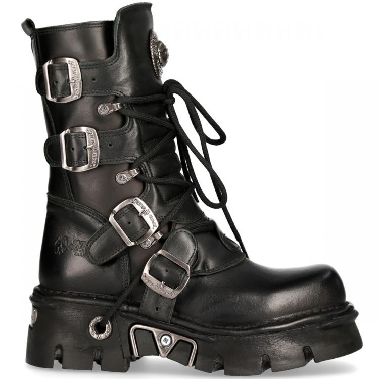 Black Itali and Nomada Leather New Rock Metallic Boots