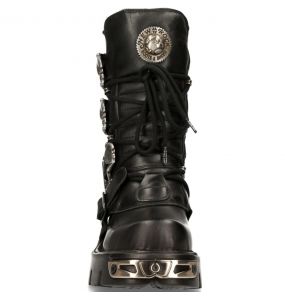 Bottes New Rock Metallic en Cuirs Itali et Nomada Noirs