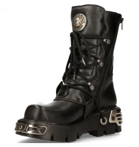 Bottes New Rock Metallic en Cuirs Itali et Nomada Noirs