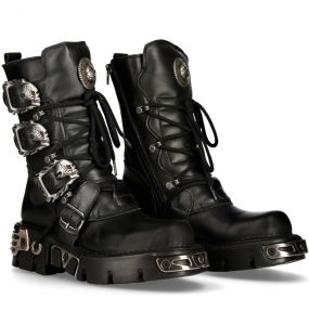 Black Itali and Nomada Leathers New Rock Metallic Boots