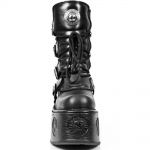 Bottes Plateformes New Rock Neptuno en Cuir Itali Noir