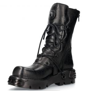 Bottes New Rock Comfort Light Vintage Flower Noires