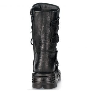 Bottes New Rock Comfort Light Vintage Flower Noires