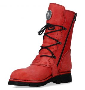 Red Leather New Rock Comfort Light Boots