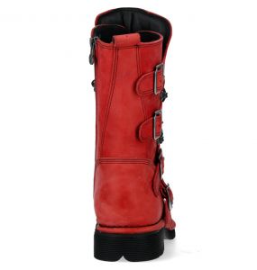 Red Leather New Rock Comfort Light Boots