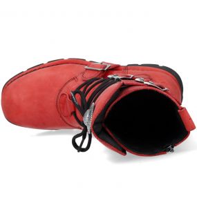 Red Leather New Rock Comfort Light Boots