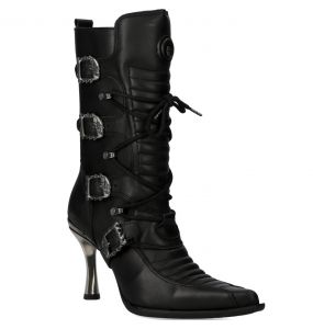 Bottes New Rock Malicia en Cuirs Itali et Nomada Noirs
