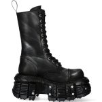 Bottes Plateformes New Rock Tank en Cuir Noir