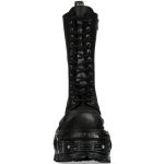 Black Leather New Rock Tank Platform Boots