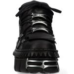 Chaussures Plateformes New Rock Wall Picos en Cuir Noir