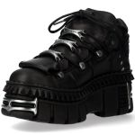 Black Leather New Rock Wall Picos Platform Shoes