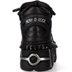 Chaussures Plateformes New Rock Wall Picos en Cuir Noir