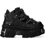Chaussures Plateformes New Rock Fire en Cuir Noir