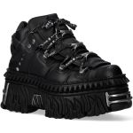 Chaussures Plateformes New Rock Fire en Cuir Noir