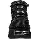 Chaussures Plateformes New Rock Fire en Cuir Noir
