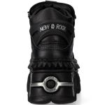 Chaussures Plateformes New Rock Fire en Cuir Noir